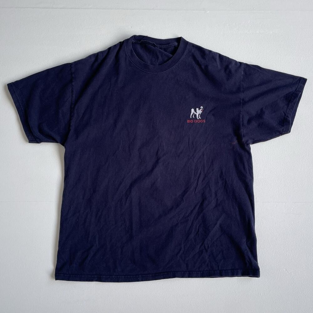 Vtg Y2K BIG DOG Nothing But Bass Bikini Girl Navy T-Shirt / L/XL / 2005 Fishing